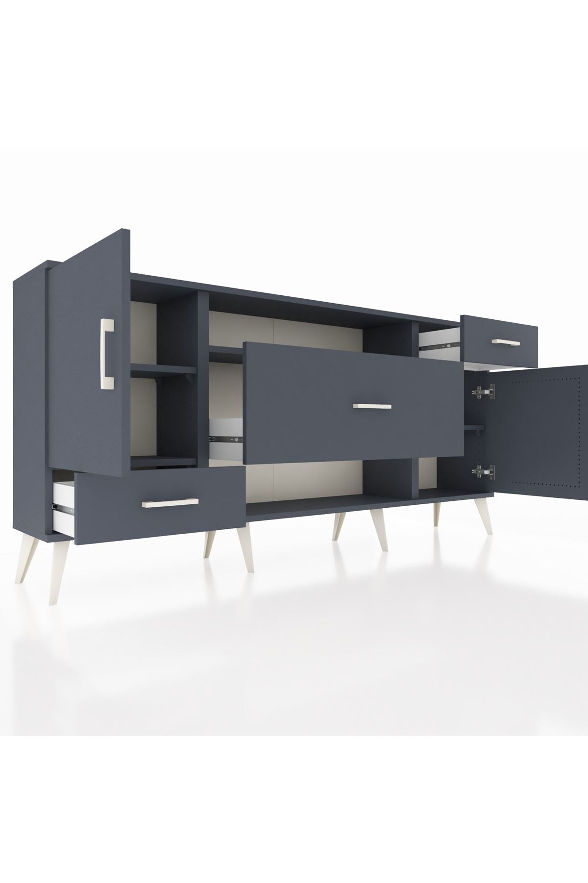 Arges Konsol 4 Raflı 3 Çekmeceli 2 Kapaklı 176x30x83 - S148M022V17A