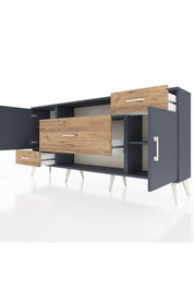 Arges Konsol 4 Raflı 3 Çekmeceli 2 Kapaklı 176x30x83 - S148M022V18A