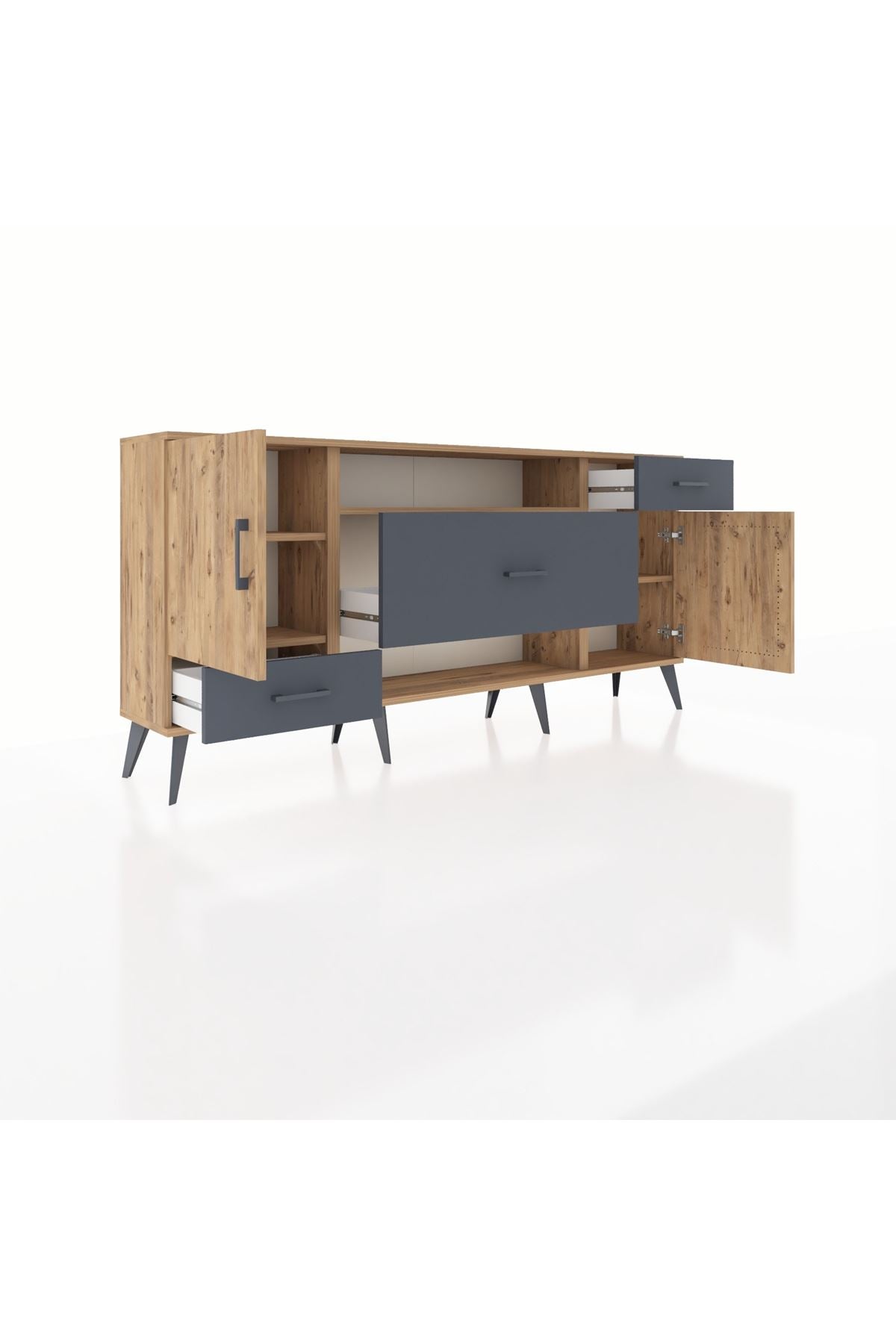 Arges Konsol 4 Raflı 3 Çekmeceli 2 Kapaklı 176x30x83 - S148M022V20A