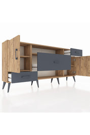 Arges Konsol 4 Raflı 3 Çekmeceli 2 Kapaklı 176x30x83 - S148M022V20A