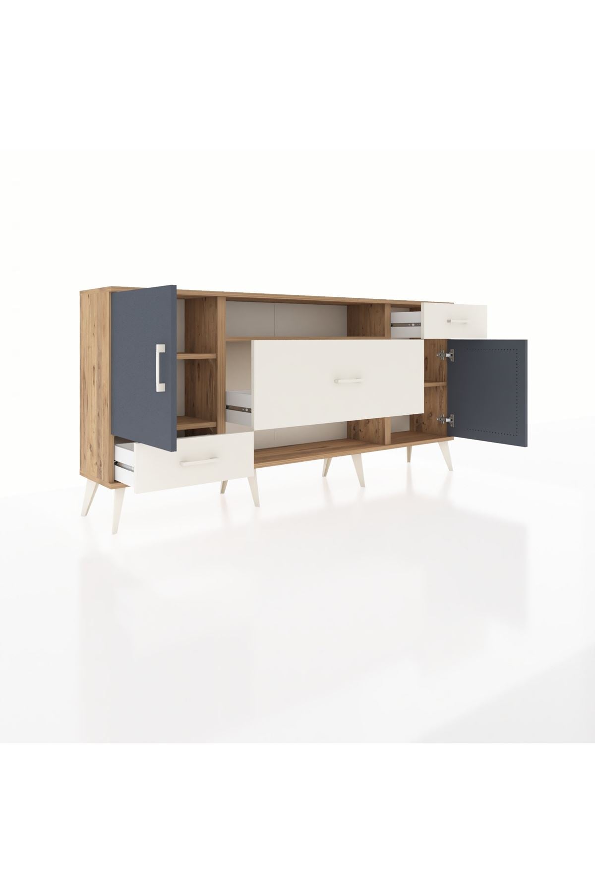 Arges Konsol 4 Raflı 3 Çekmeceli 2 Kapaklı 176x30x83 - S148M022V25A