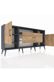 Arges Konsol 5 Raflı Tek Çekmeceli 2 Kapaklı 176x30x83 - S148M023V12A