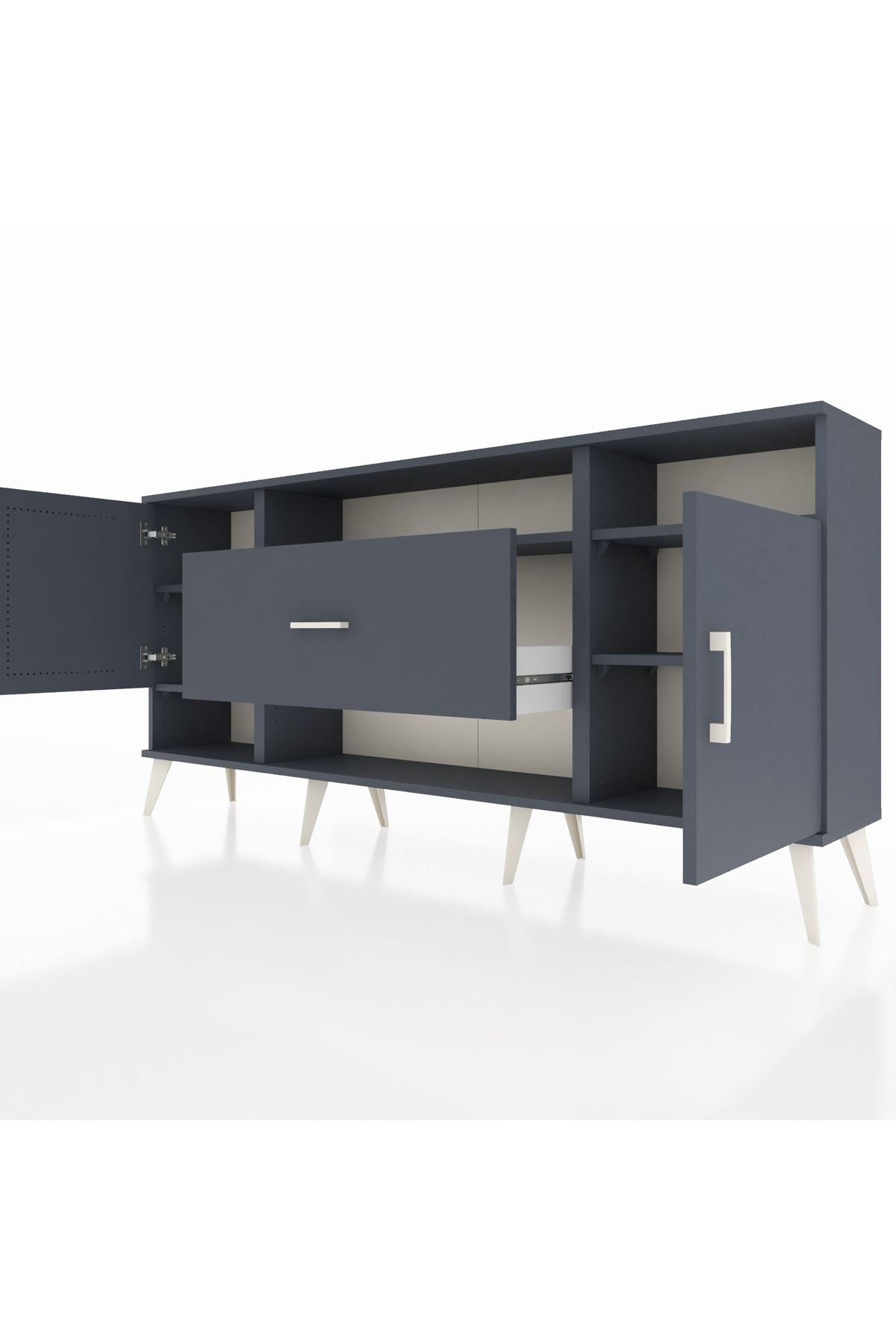 Arges Konsol 5 Raflı Tek Çekmeceli 2 Kapaklı 176x30x83 - S148M023V17A