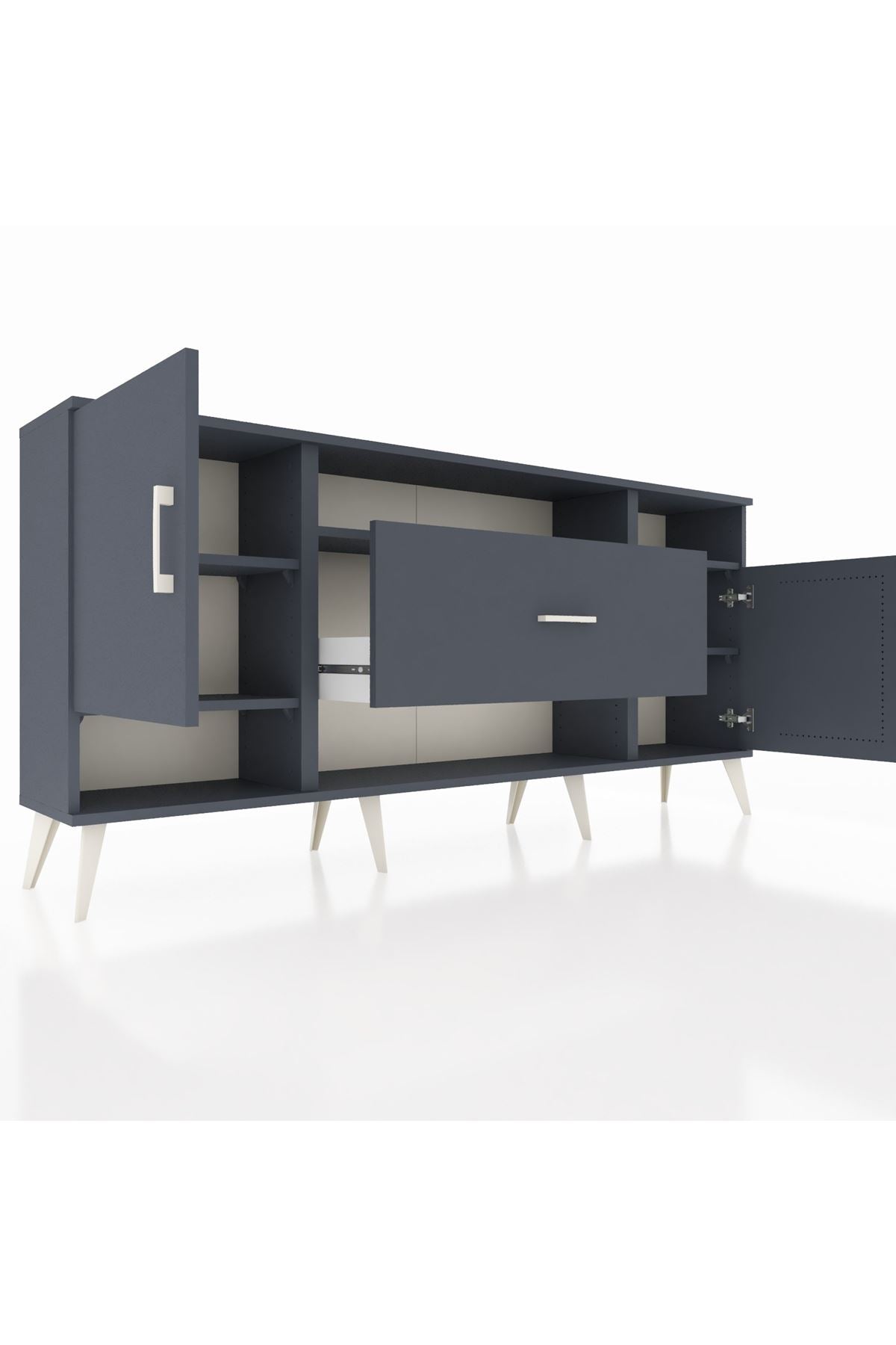 Arges Konsol 5 Raflı Tek Çekmeceli 2 Kapaklı 176x30x83 - S148M023V17A