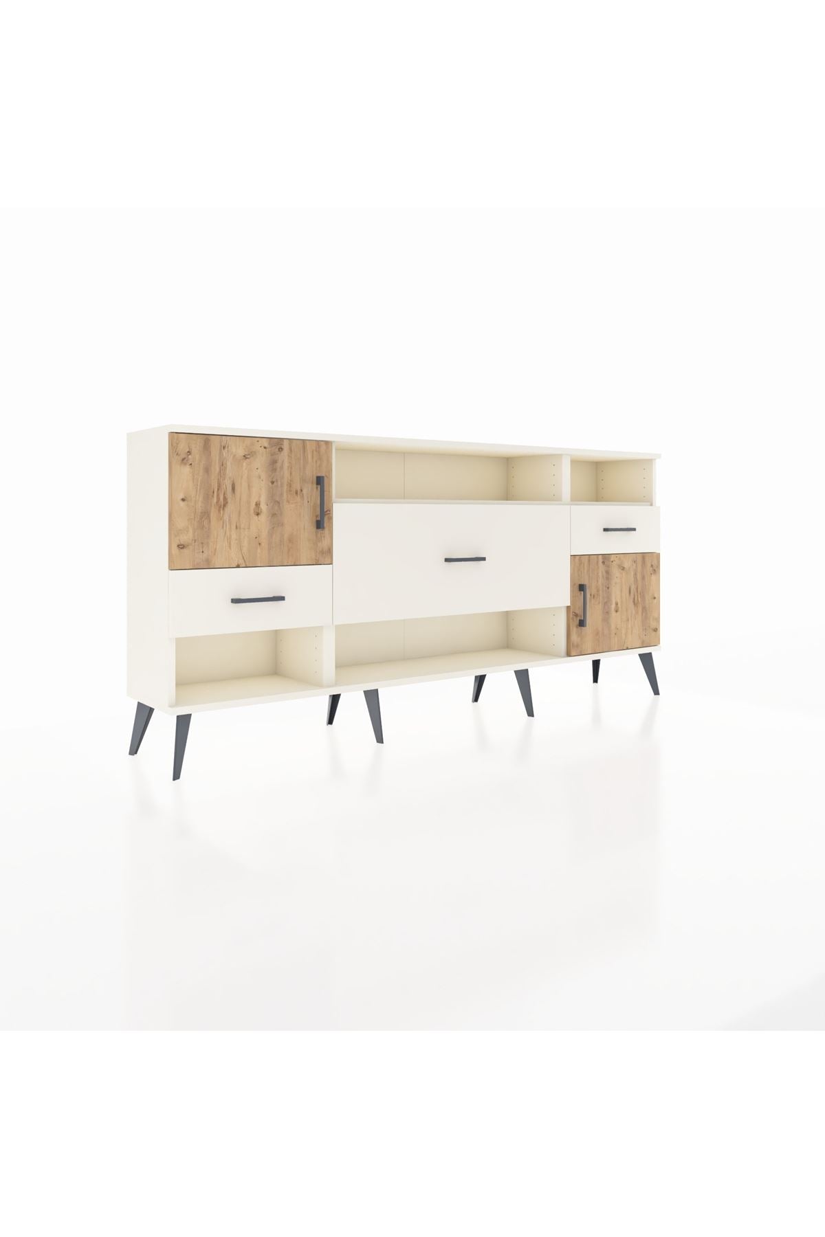 Arges Konsol 3 Raflı 3 Çekmeceli 2 Kapaklı 176x30x83 - S148M024V01A