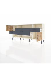 Arges Konsol 3 Raflı 3 Çekmeceli 2 Kapaklı 176x30x83 - S148M024V02A