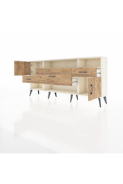 Arges Konsol 3 Raflı 3 Çekmeceli 2 Kapaklı 176x30x83 - S148M024V03A