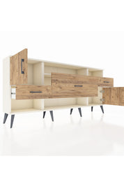 Arges Konsol 3 Raflı 3 Çekmeceli 2 Kapaklı 176x30x83 - S148M024V03A