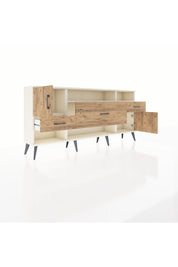 Arges Konsol 3 Raflı 3 Çekmeceli 2 Kapaklı 176x30x83 - S148M024V03A