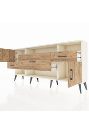 Arges Konsol 3 Raflı 3 Çekmeceli 2 Kapaklı 176x30x83 - S148M024V03A