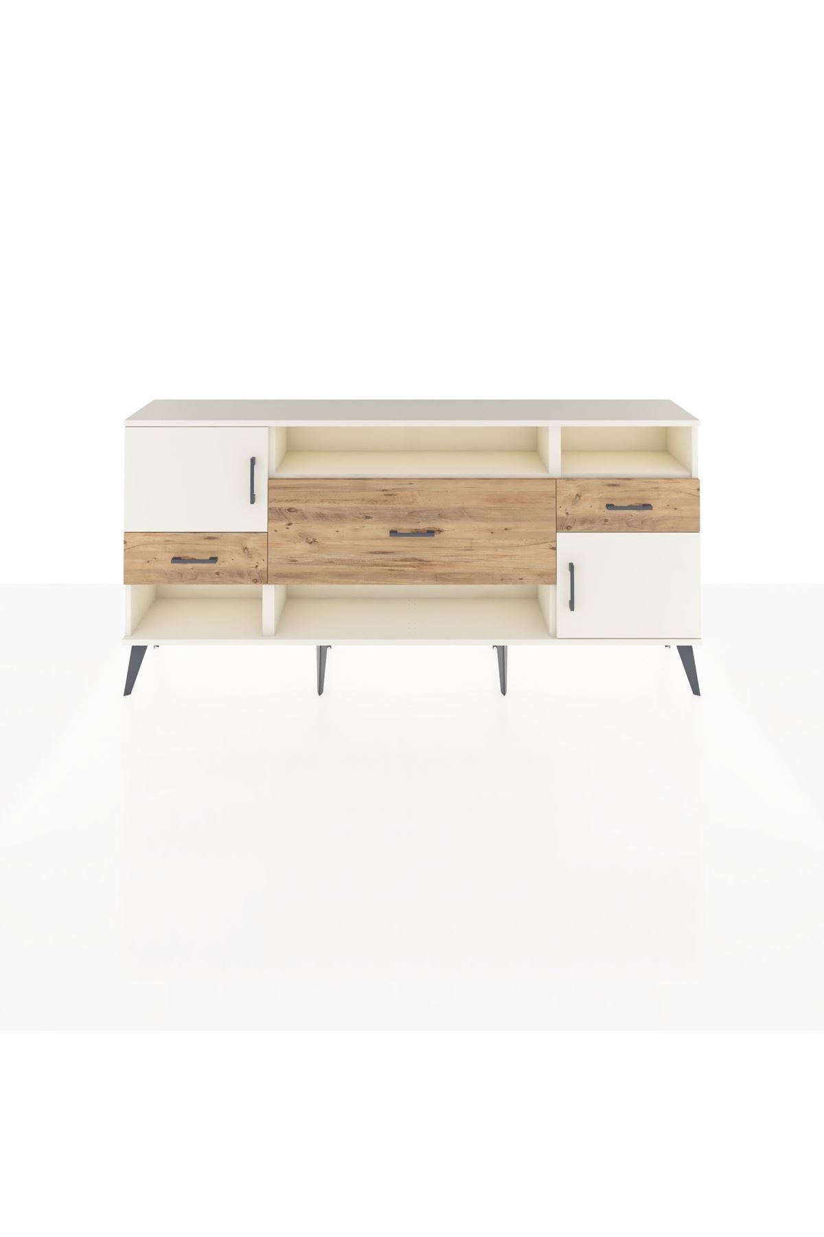 Arges Konsol 3 Raflı 3 Çekmeceli 2 Kapaklı 176x30x83 - S148M024V06A