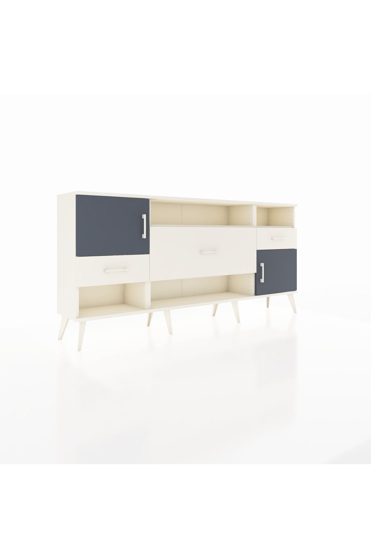 Arges Konsol 3 Raflı 3 Çekmeceli 2 Kapaklı 176x30x83 - S148M024V07A