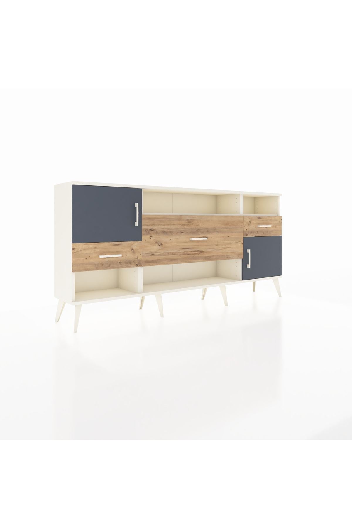 Arges Konsol 3 Raflı 3 Çekmeceli 2 Kapaklı 176x30x83 - S148M024V09A