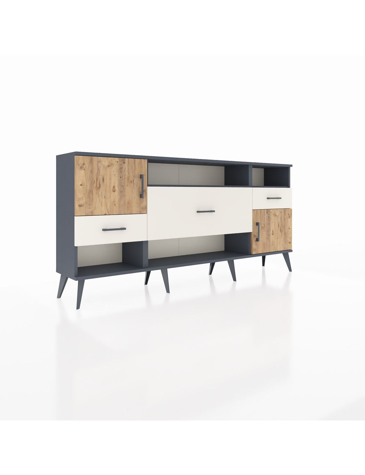 Arges Konsol 3 Raflı 3 Çekmeceli 2 Kapaklı 176x30x83 - S148M024V10A
