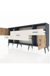 Arges Konsol 3 Raflı 3 Çekmeceli 2 Kapaklı 176x30x83 - S148M024V10A