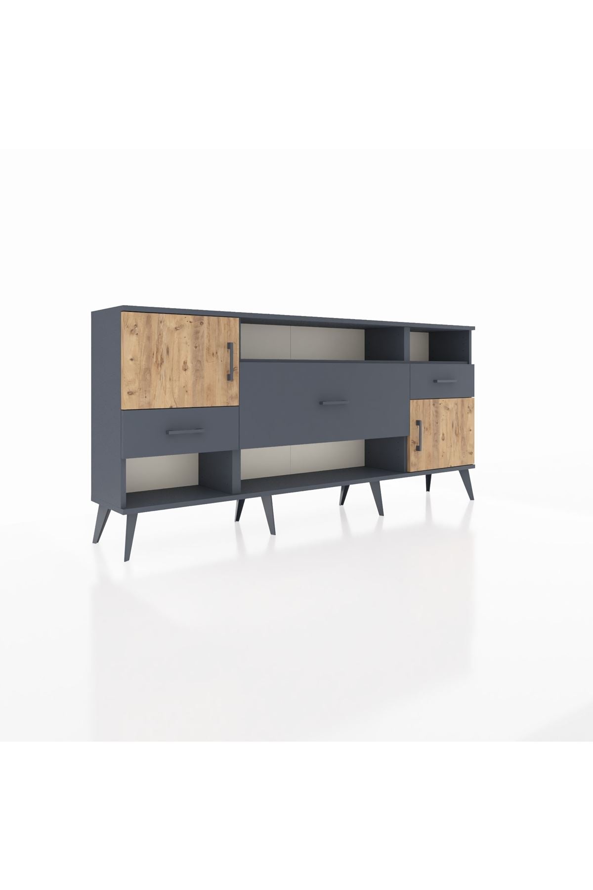 Arges Konsol 3 Raflı 3 Çekmeceli 2 Kapaklı 176x30x83 - S148M024V11A