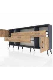 Arges Konsol 3 Raflı 3 Çekmeceli 2 Kapaklı 176x30x83 - S148M024V12A