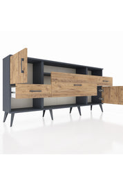 Arges Konsol 3 Raflı 3 Çekmeceli 2 Kapaklı 176x30x83 - S148M024V12A