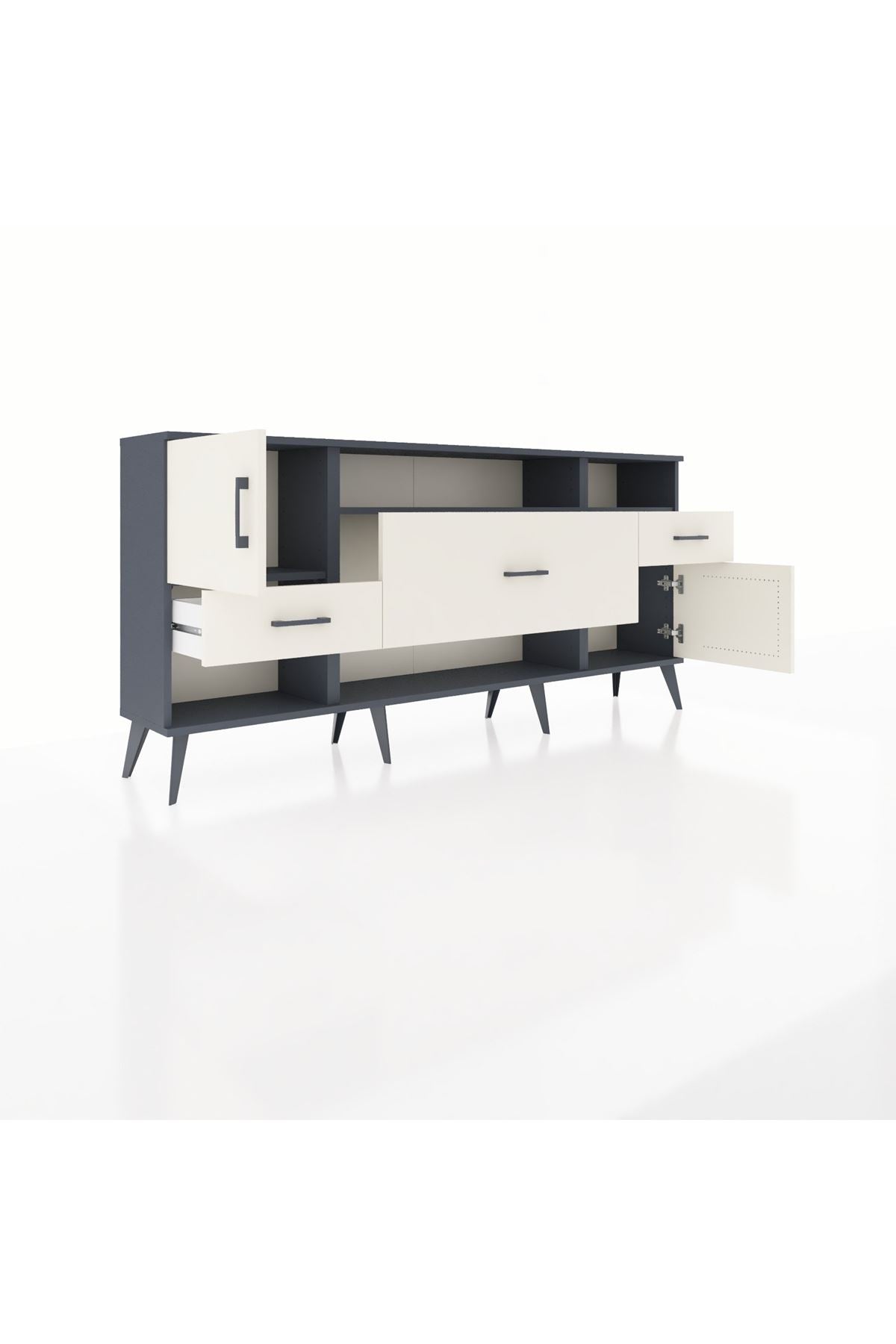 Arges Konsol 3 Raflı 3 Çekmeceli 2 Kapaklı 176x30x83 - S148M024V13A