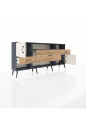 Arges Konsol 3 Raflı 3 Çekmeceli 2 Kapaklı 176x30x83 - S148M024V15A