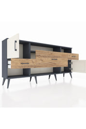 Arges Konsol 3 Raflı 3 Çekmeceli 2 Kapaklı 176x30x83 - S148M024V15A