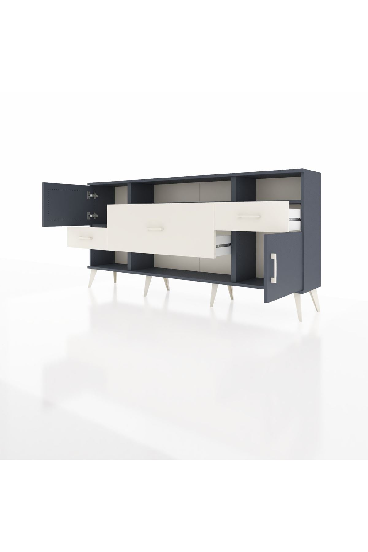Arges Konsol 3 Raflı 3 Çekmeceli 2 Kapaklı 176x30x83 - S148M024V16A