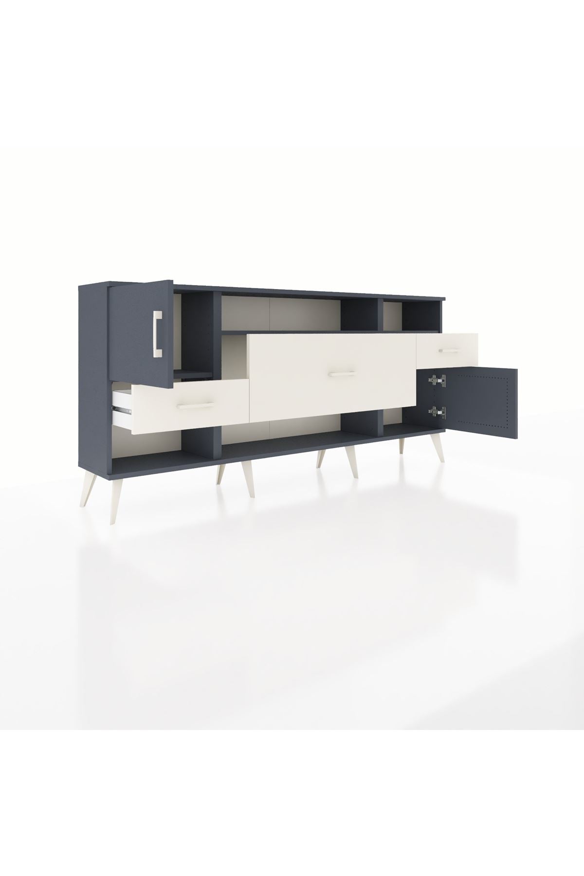 Arges Konsol 3 Raflı 3 Çekmeceli 2 Kapaklı 176x30x83 - S148M024V16A