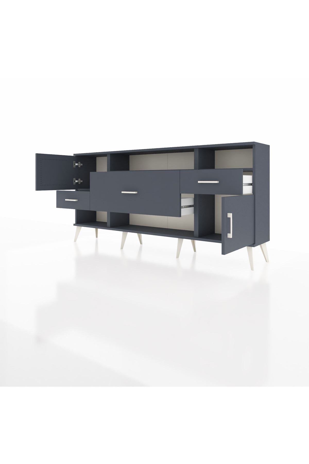 Arges Konsol 3 Raflı 3 Çekmeceli 2 Kapaklı 176x30x83 - S148M024V17A
