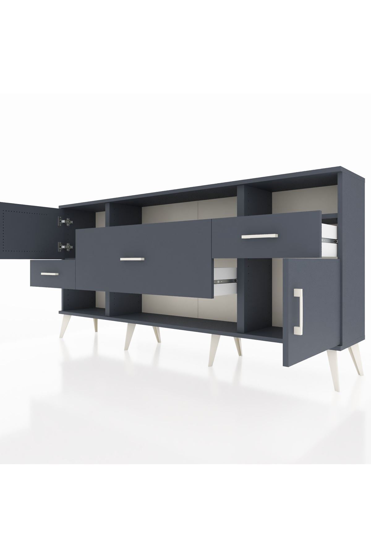 Arges Konsol 3 Raflı 3 Çekmeceli 2 Kapaklı 176x30x83 - S148M024V17A
