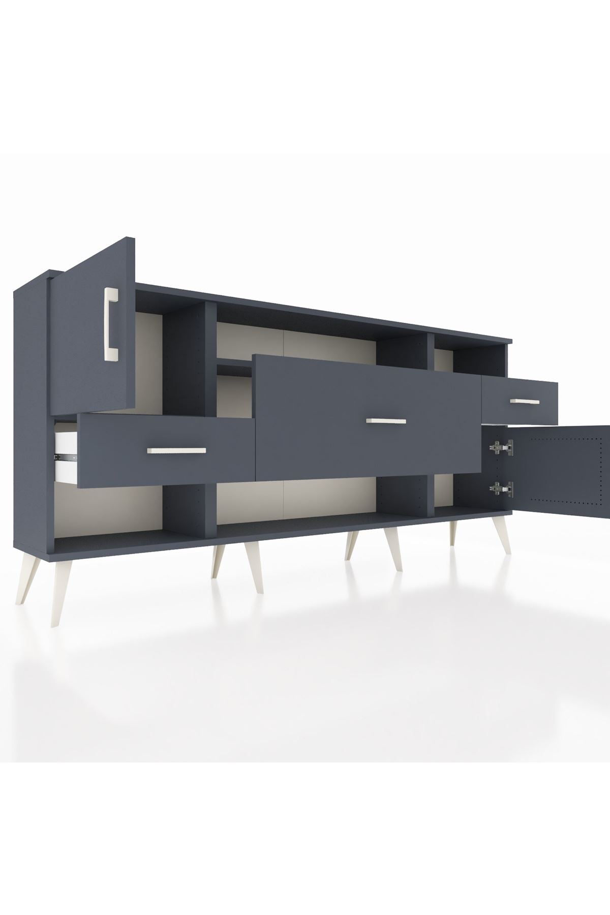 Arges Konsol 3 Raflı 3 Çekmeceli 2 Kapaklı 176x30x83 - S148M024V17A