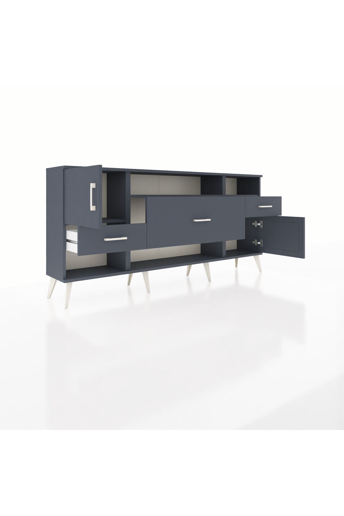 Arges Konsol 3 Raflı 3 Çekmeceli 2 Kapaklı 176x30x83 - S148M024V17A
