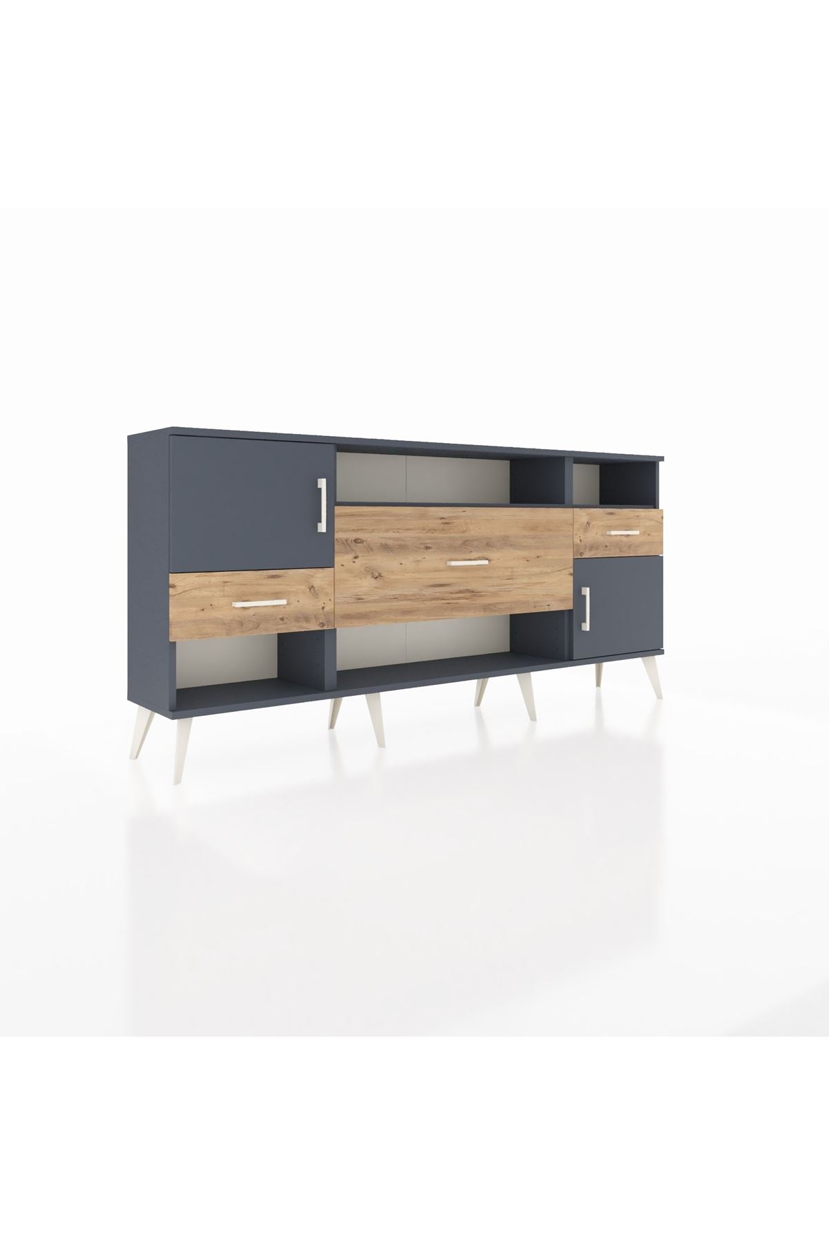 Arges Konsol 3 Raflı 3 Çekmeceli 2 Kapaklı 176x30x83 - S148M024V18A