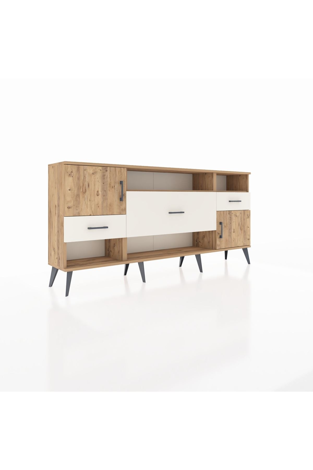 Arges Konsol 3 Raflı 3 Çekmeceli 2 Kapaklı 176x30x83 - S148M024V19A