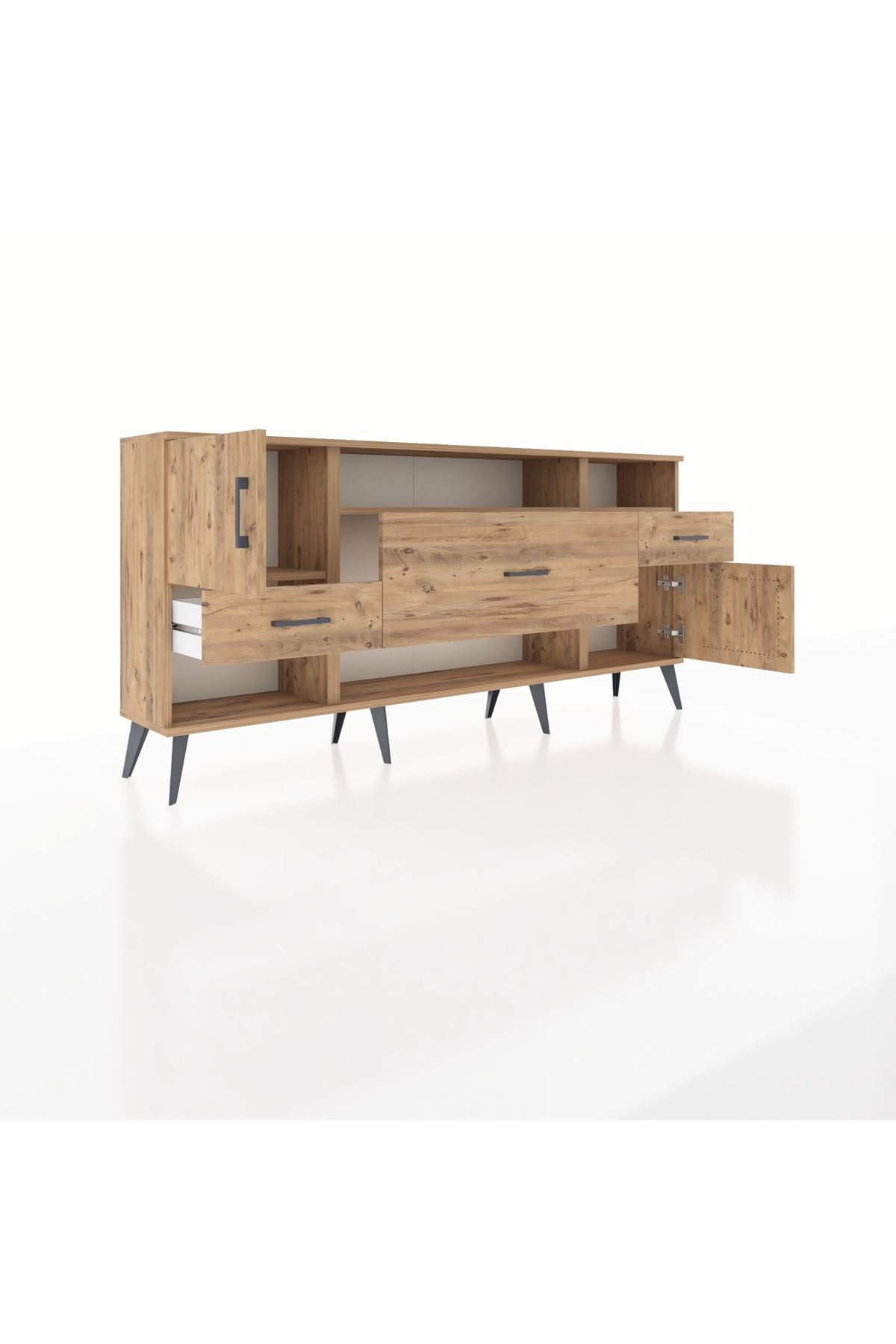 Arges Konsol 3 Raflı 3 Çekmeceli 2 Kapaklı 176x30x83 - S148M024V21A