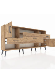 Arges Konsol 3 Raflı 3 Çekmeceli 2 Kapaklı 176x30x83 - S148M024V21A