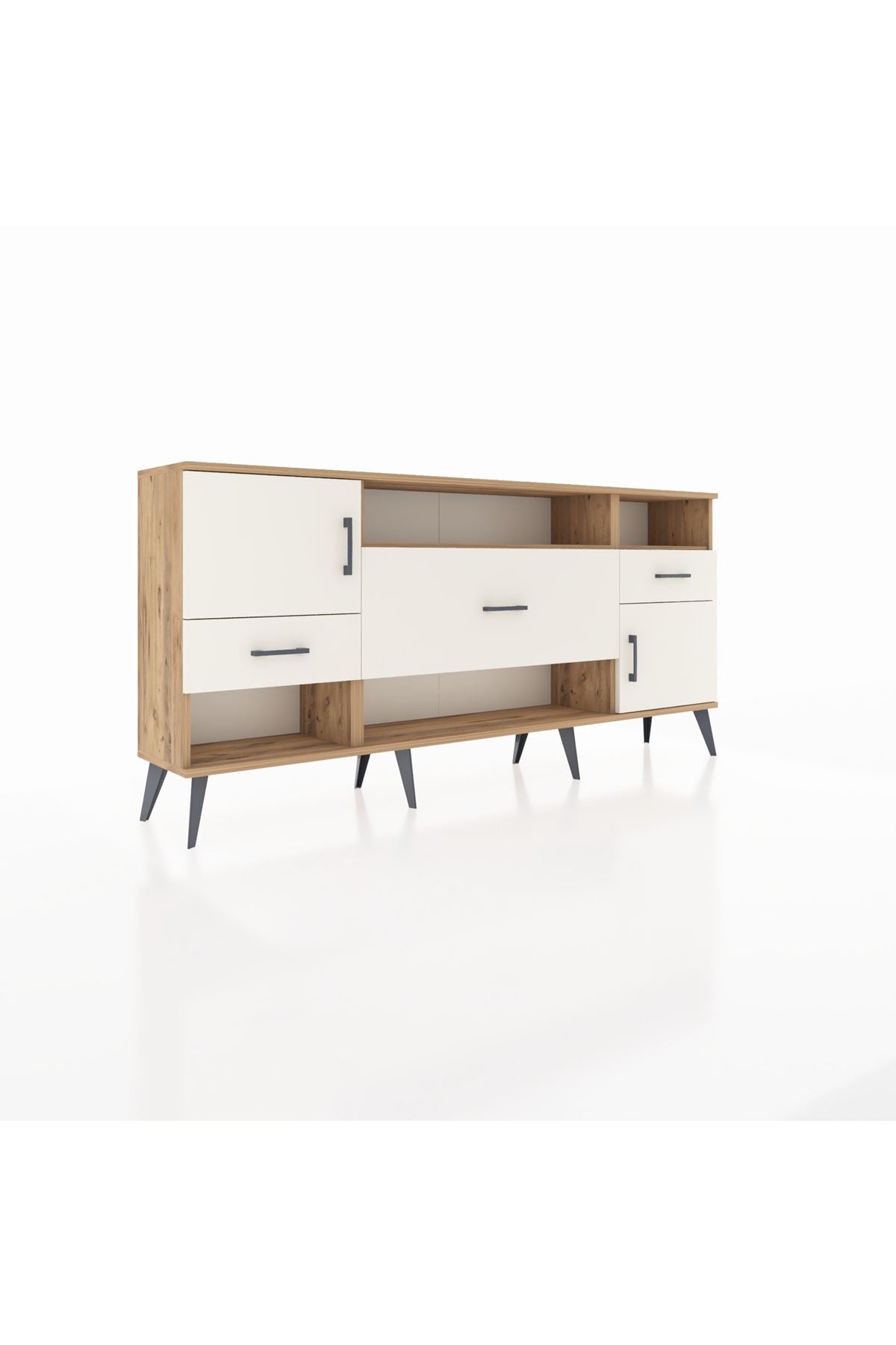 Arges Konsol 3 Raflı 3 Çekmeceli 2 Kapaklı 176x30x83 - S148M024V22A