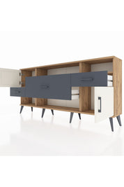 Arges Konsol 3 Raflı 3 Çekmeceli 2 Kapaklı 176x30x83 - S148M024V23A