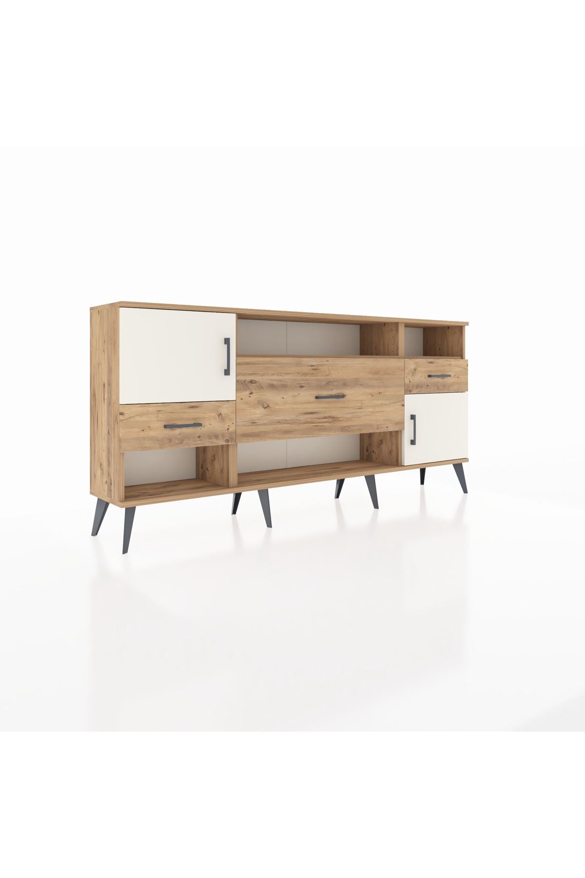 Arges Konsol 3 Raflı 3 Çekmeceli 2 Kapaklı 176x30x83 - S148M024V24A