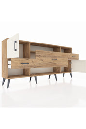 Arges Konsol 3 Raflı 3 Çekmeceli 2 Kapaklı 176x30x83 - S148M024V24A