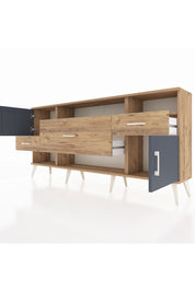 Arges Konsol 3 Raflı 3 Çekmeceli 2 Kapaklı 176x30x83 - S148M024V27A