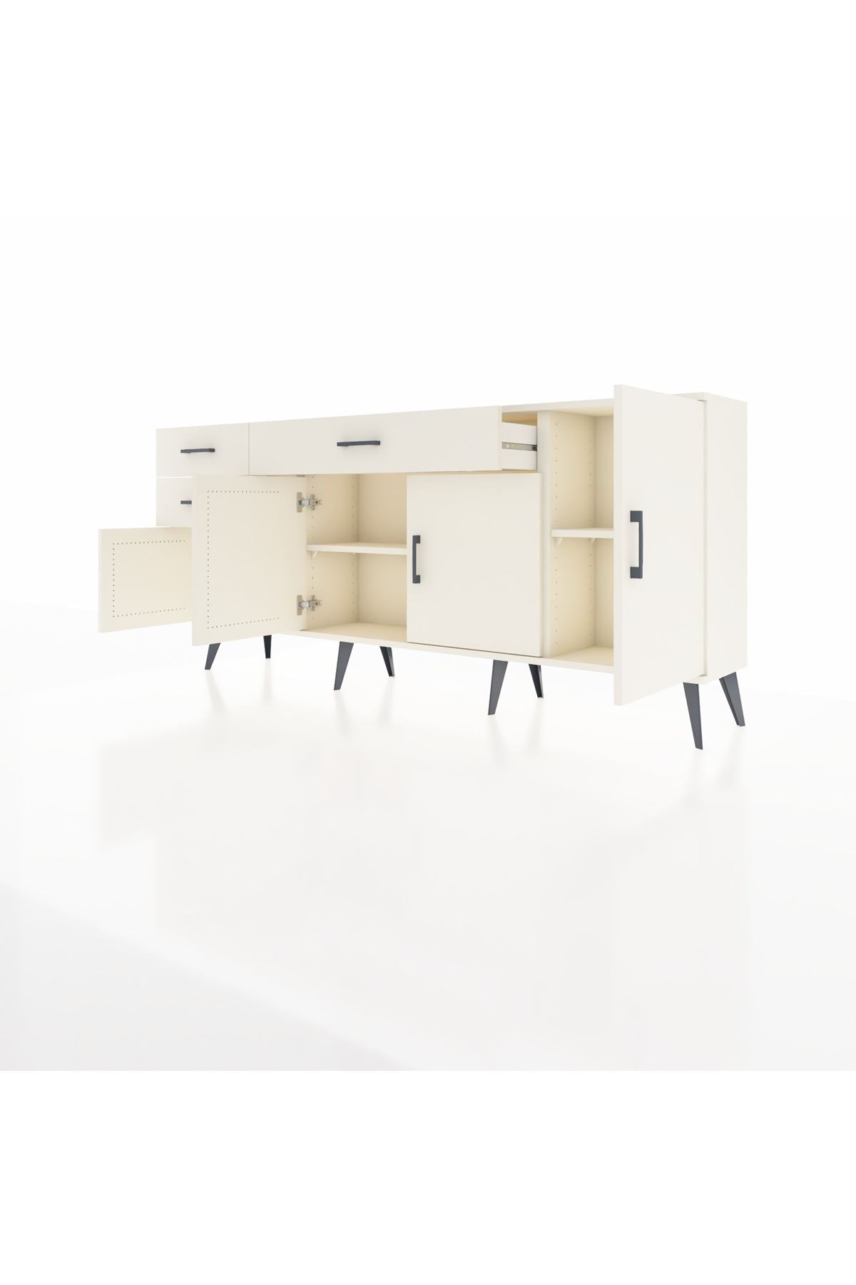 Arges Konsol 3 Raflı 3 Çekmeceli 4 Kapaklı 176x30x83 - S148M025V04A