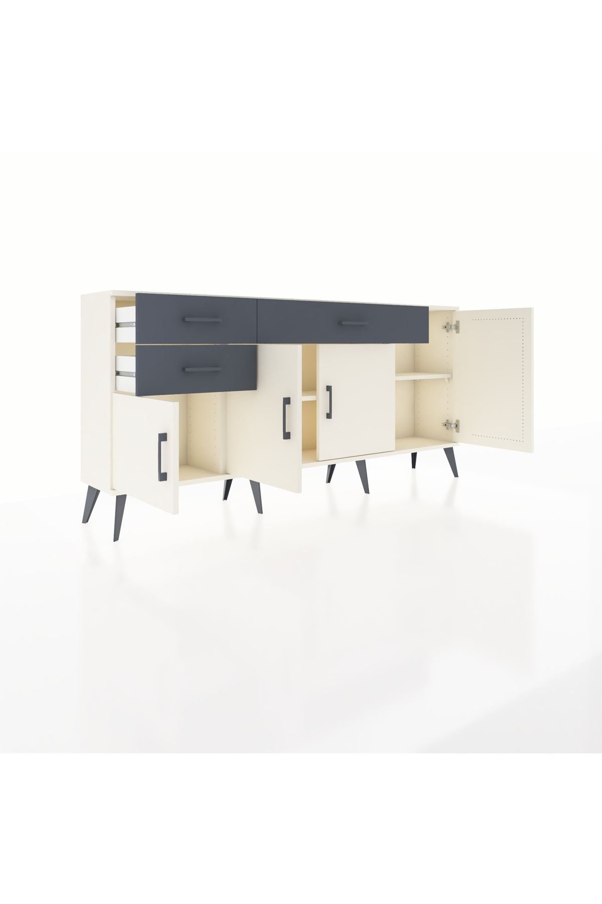 Arges Konsol 3 Raflı 3 Çekmeceli 4 Kapaklı 176x30x83 - S148M025V05A