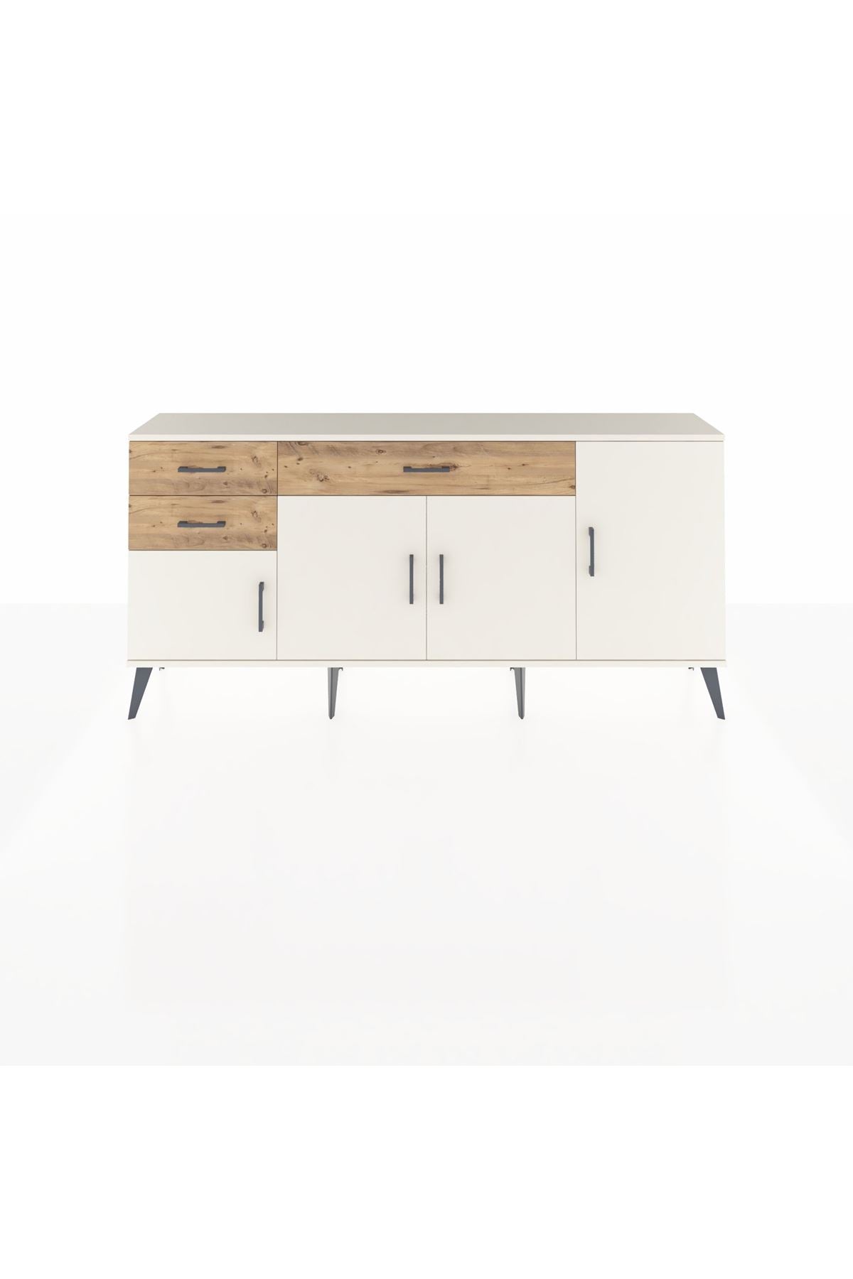 Arges Konsol 3 Raflı 3 Çekmeceli 4 Kapaklı 176x30x83 - S148M025V06A