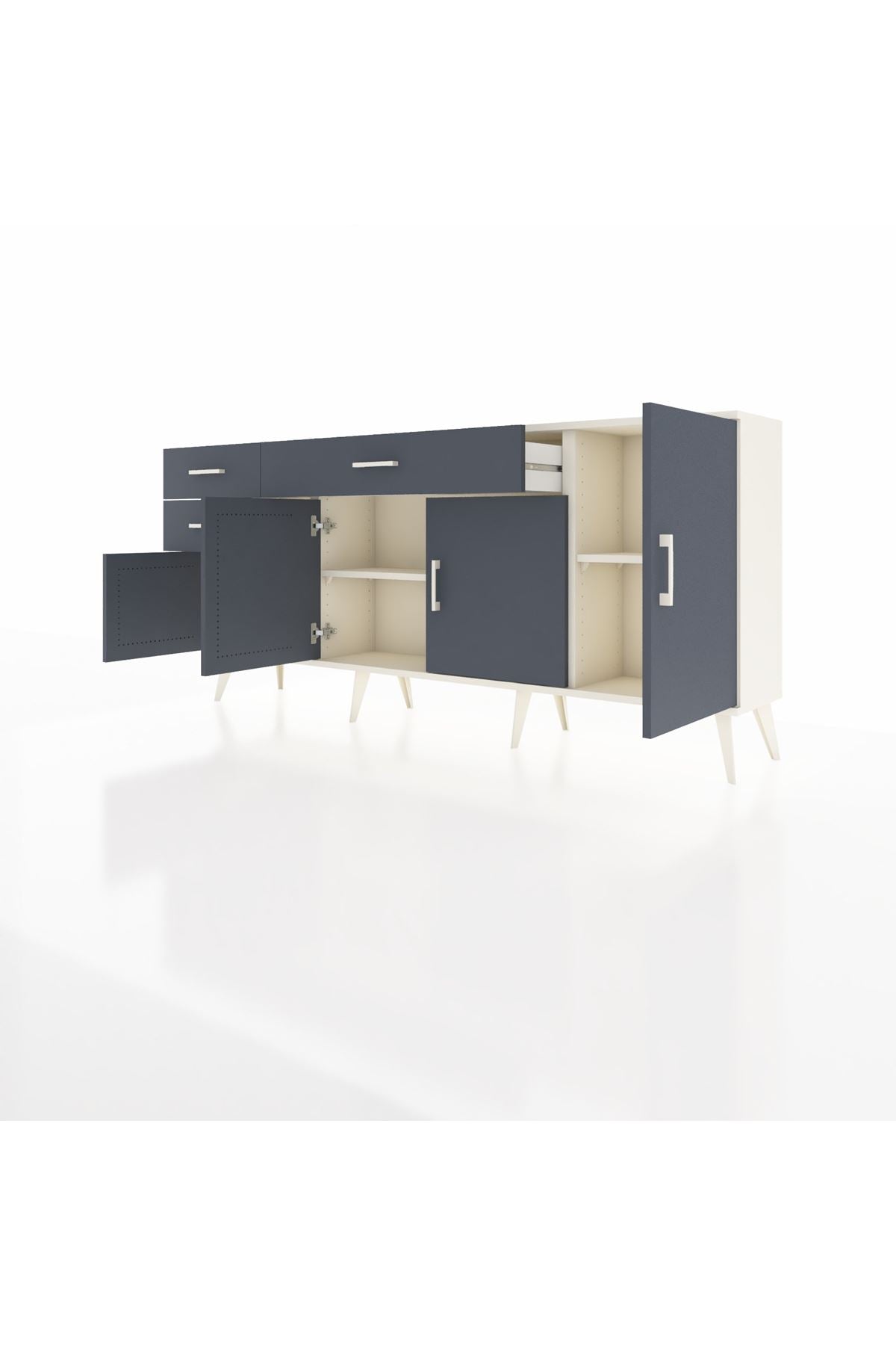 Arges Konsol 3 Raflı 3 Çekmeceli 4 Kapaklı 176x30x83 - S148M025V08A