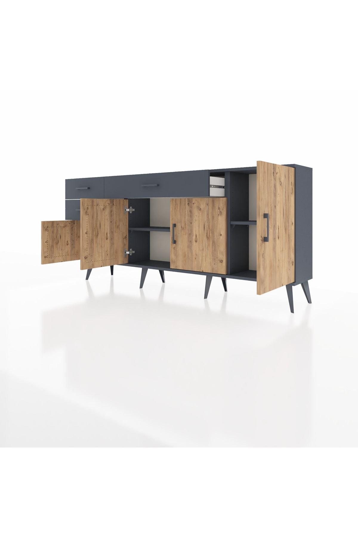 Arges Konsol 3 Raflı 3 Çekmeceli 4 Kapaklı 176x30x83 - S148M025V11A