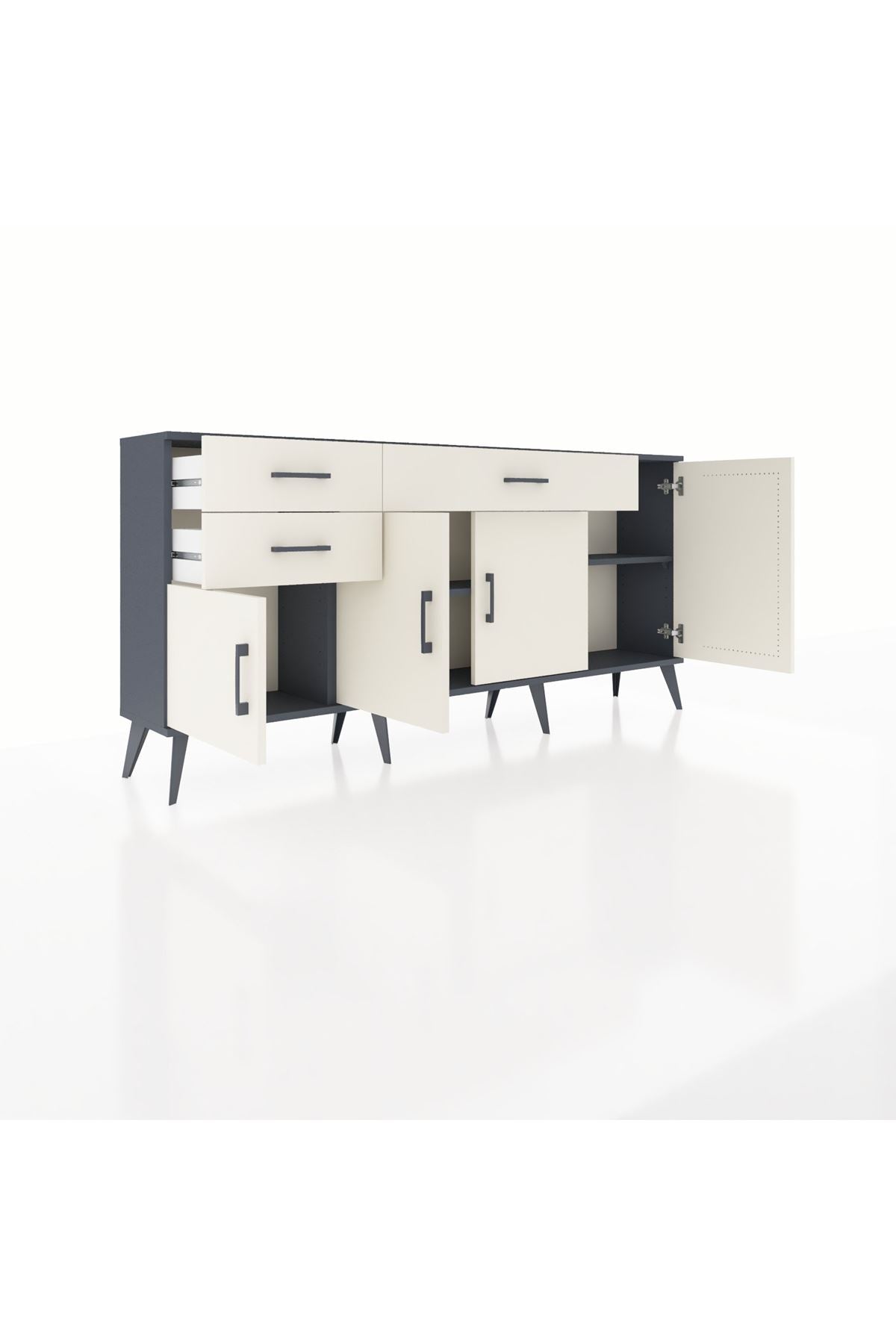 Arges Konsol 3 Raflı 3 Çekmeceli 4 Kapaklı 176x30x83 - S148M025V13A