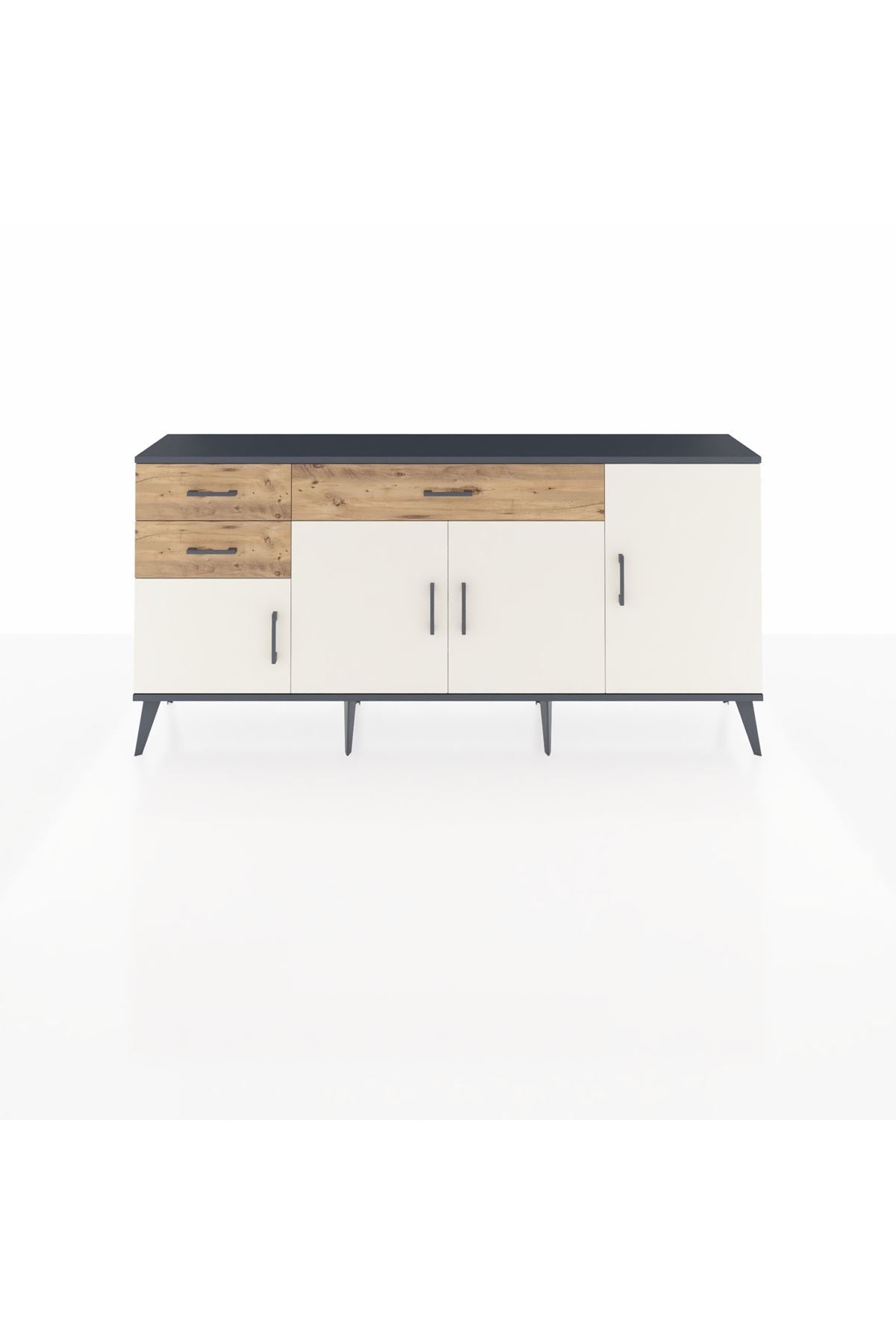 Arges Konsol 3 Raflı 3 Çekmeceli 4 Kapaklı 176x30x83 - S148M025V15A