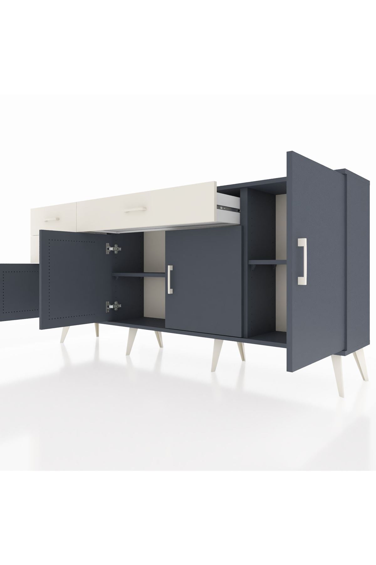 Arges Konsol 3 Raflı 3 Çekmeceli 4 Kapaklı 176x30x83 - S148M025V16A