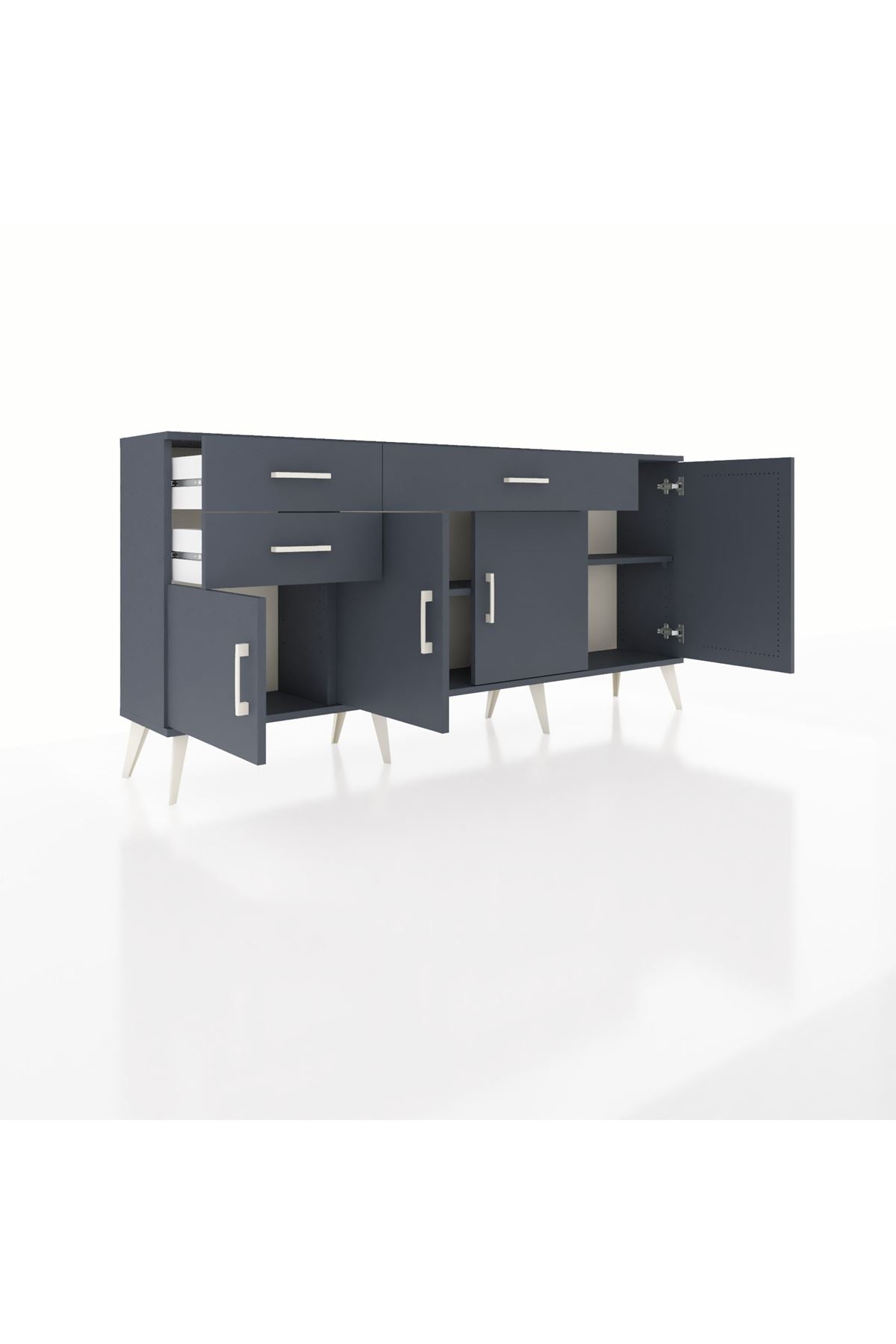 Arges Konsol 3 Raflı 3 Çekmeceli 4 Kapaklı 176x30x83 - S148M025V17A