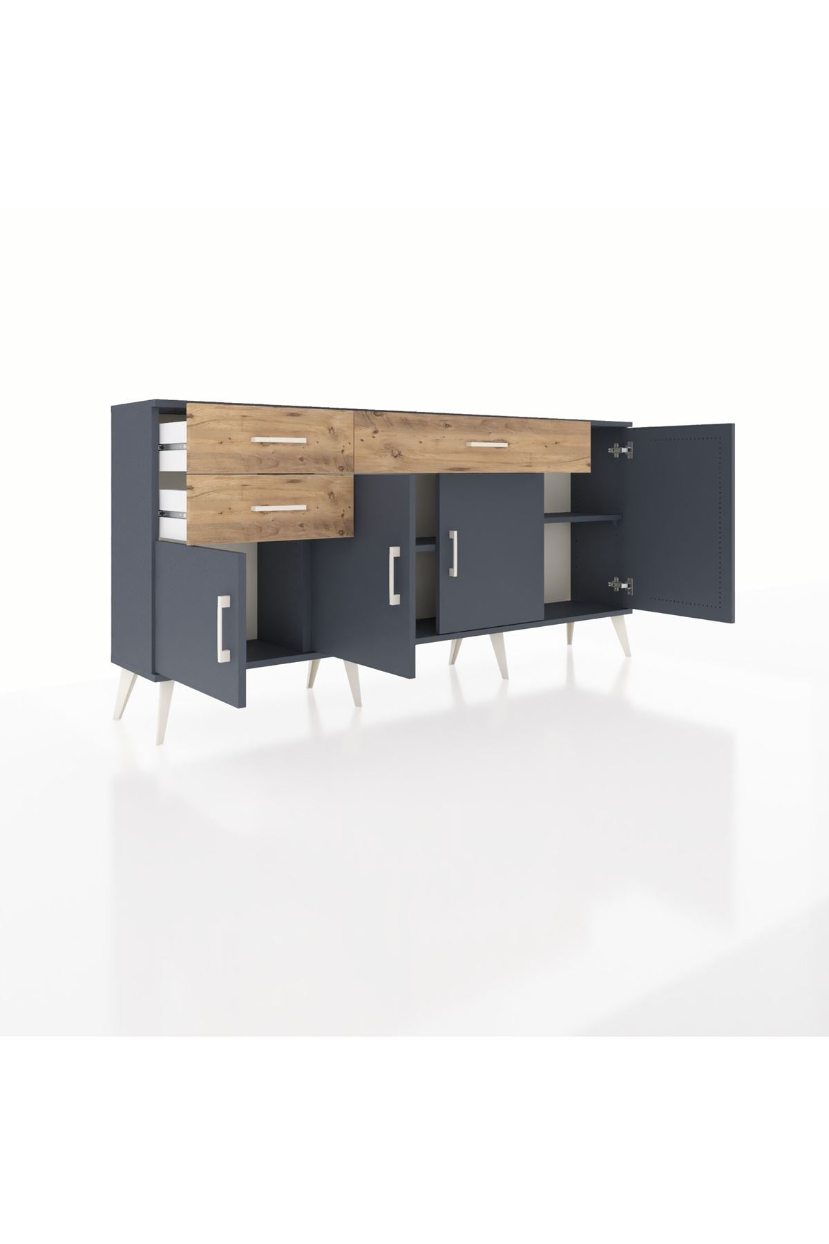Arges Konsol 3 Raflı 3 Çekmeceli 4 Kapaklı 176x30x83 - S148M025V18A